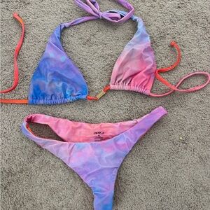 Pipoca Bikini Set - Pink and Blue - cheeky bottoms